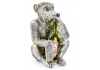 Antiqued Silver Sitting Monkey Figure/Bottle Holder