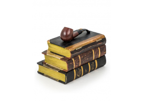 Antiqued Book with Tobacco Pipe Storage Box
