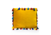 Mustard Yellow Large Square Velvet "Arco Iris" Tassel Cushion