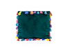 Fern Green Large Square Velvet "Arco Iris" Tassel Cushion