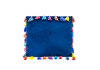 Navy Blue Large Square Velvet "Arco Iris" Tassel Cushion