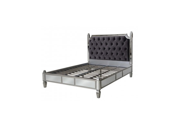 Apolco Silver Mirrored King Size Bed Frame