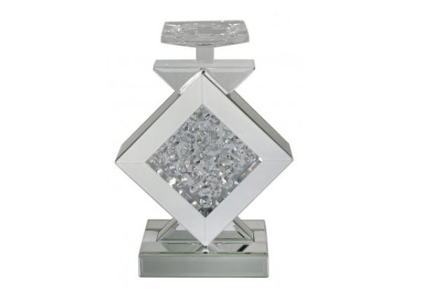 Azztoria White Mirror Diamond Candle Holder