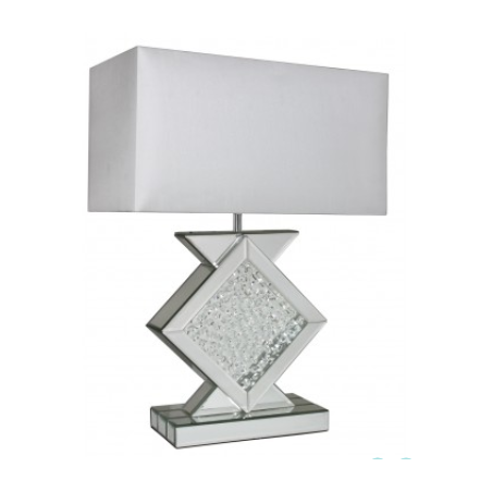 Azztoria Mirror Small Diamond Shape Table Lamp With Grey Shade