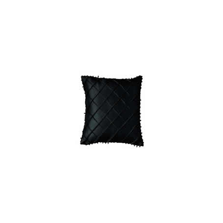 Silk Beaded Cross Stitch Pattern Cushion Cover - Black