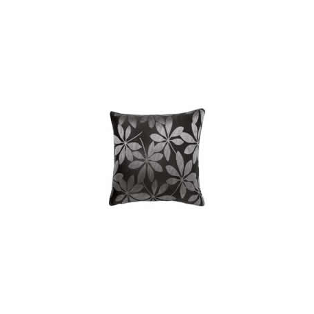 Leaf Design Cushion Cover - Black and Grey