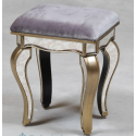 Small Antiqued Venetian Glass Silver Edged Stool