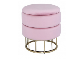 Blush Pink Round Storage Stool