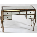 Large Antique Glass Venetian Style Dressing Table - Gold Edge