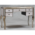 Large Antiqued Glass Venetian Style Dressing Table - Silver edge