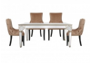 Morocco Dining Set With 4 Tufted Back Champagne Chairs