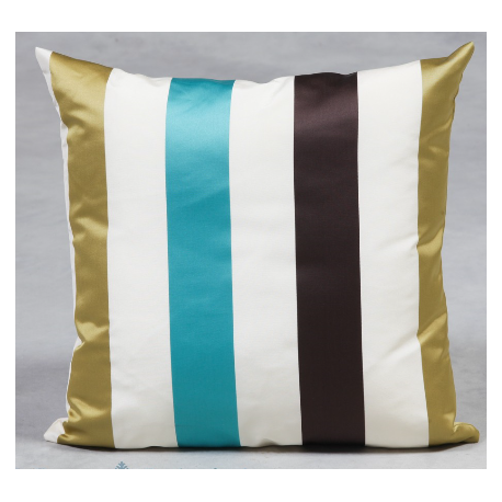 Large Stripe Sateen Finish Cushion - Aqua