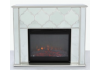 Morocco silver Mirror Fire Surround With Electric Fire Insert