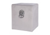 Grey Square Velvet Stool With Buttons And Side Rings