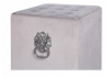 Grey Square Velvet Stool With Buttons And Side Rings
