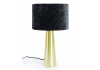 BRASS COLUMN TABLE LAMP WITH BLACK VELVET SHADE