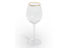 SET OF 6 TRADITIONAL WINE GLASSES WITH GOLD RIMS
