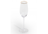 SET OF 6 TRADITIONAL CHAMPAGNE FLUTES WITH GOLD RIMS