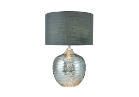Silver Glass Table Lamp With Grey Shade