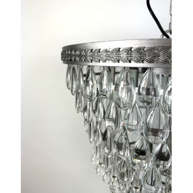 LARGE BRUSHED SILVER FINISH RAINFALL CHANDELIER