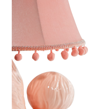 PINK POODLE TABLE LAMP WITH VELVET SHADE