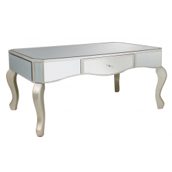 Mirror Coffee Table with Champagne Trim