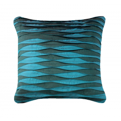 Teal Cushion with Silk and Satin Ruffle