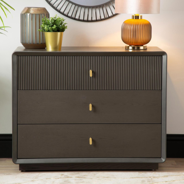 Alemie Smoke Grey Elm 3 Drawer Chest
