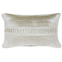 Ivory Pleated Pearl Long Cushion