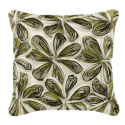 Green and Ivory Large Ribbon Flower Cushion