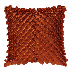 Terracotta Satin Ruffles Cushion