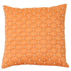Orange Pearl Studded Cushion