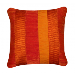 Orange Cushion with Multi Textured Panels