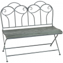 Antique grey metal garden bench