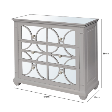 Torio Grey Wood Chest Of 3 Drawers