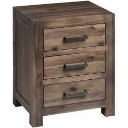 Havana wood bedside 3 drawer cabinet