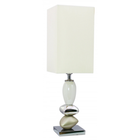 Champagne and White Small Pebble Table Lamp