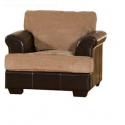 Desert Fabric and Leather Brown/ Beige Sofa Suite