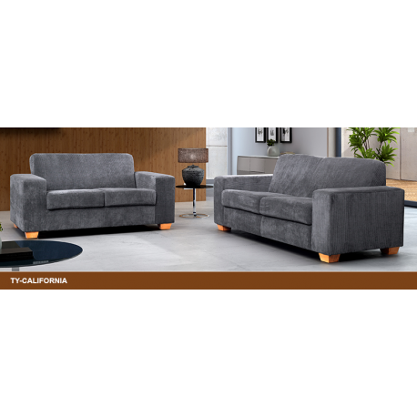 California Grey Fabric 2+3 Seater Sofa Suite