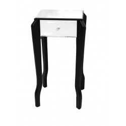 Mirrored Lamp Table With Black Trim