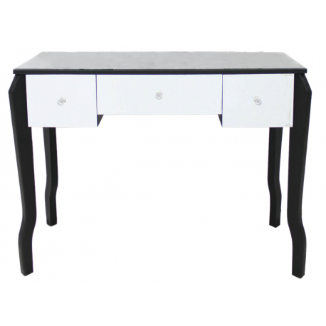 Mirrored Dressing Table with Black Trim