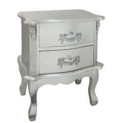 Antique Silver 2 Drawer Side Table