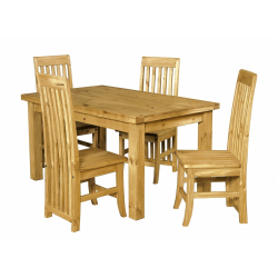 Salto Small Waxed Solid Pine Table and 4 Chairs