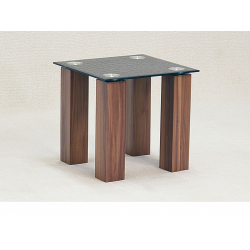 Mirage Black Glass Oak Side Table