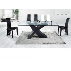 Arizona Black Cross Glass Dining Set- 6 Chair