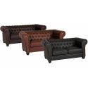 Winston Leather Traditional Style 3 Seater Sofa